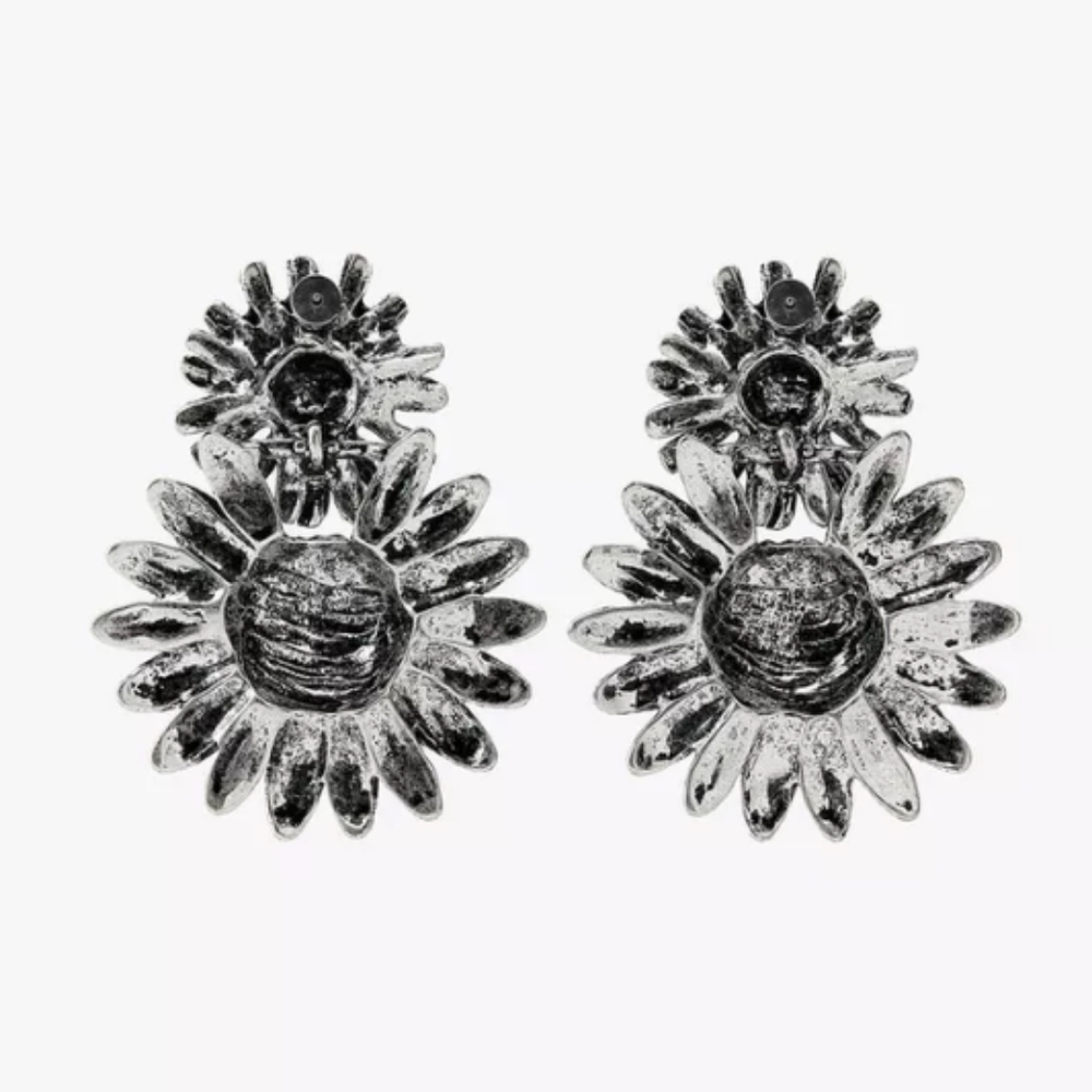 Zara Double Flower Earrings - Picture 4 of 4